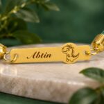دستبند طلا بندی اسم آبتین